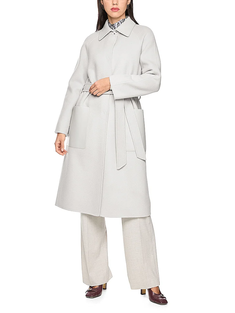 Marc Cain Wool Coat Light Gray 42 6